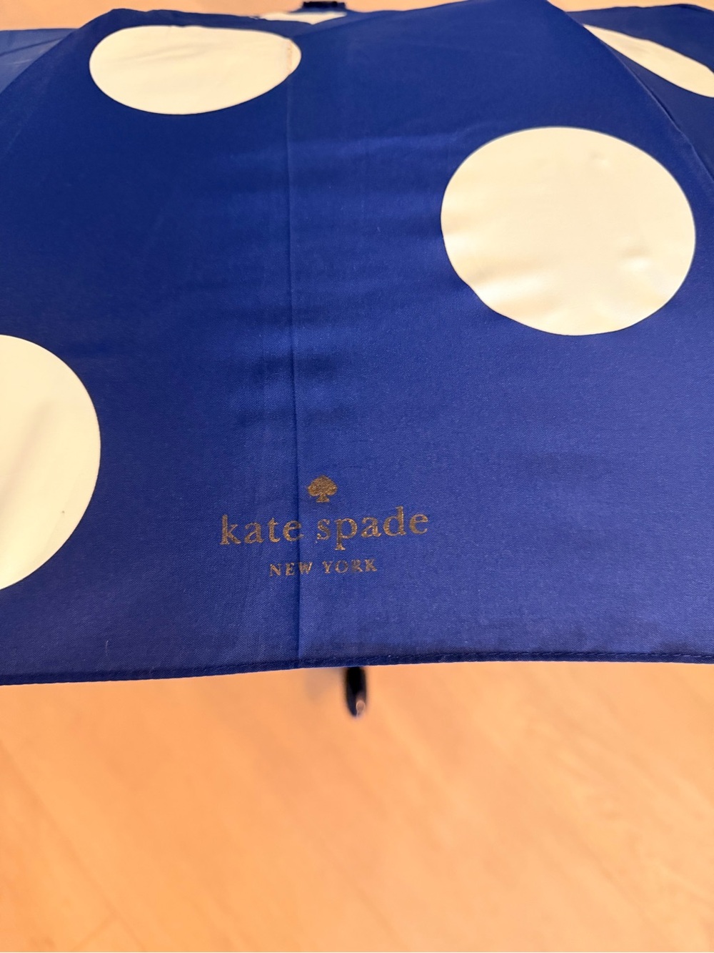 kate spade Royal Blue Compact Umbrella with Duck-Head Handle - Picture 9 of 9